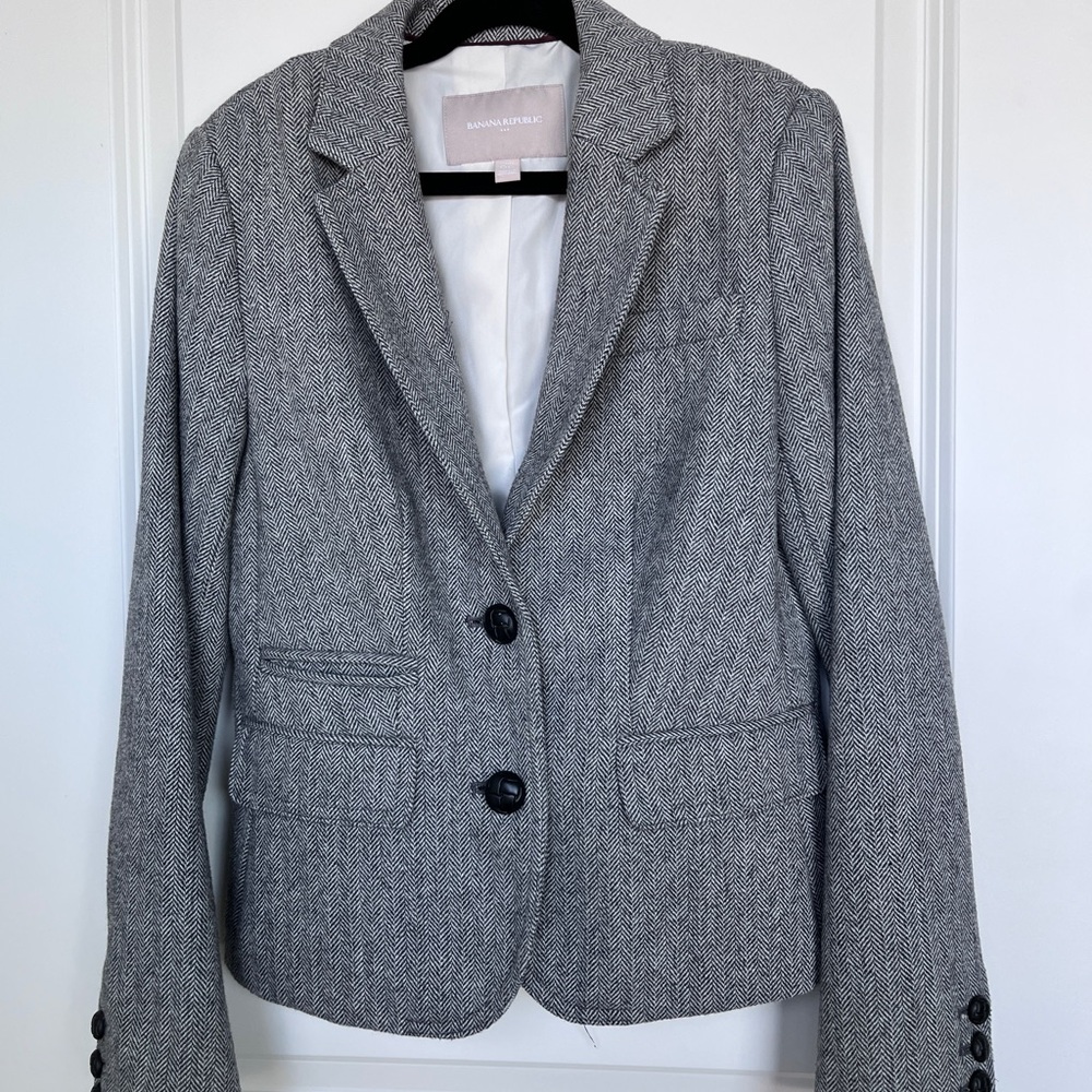 Herringbone Tweed Blazer - petite 00P
